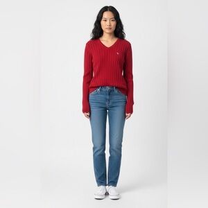 Y2K Abercrombie & Fitch Red Crewneck Sweater
